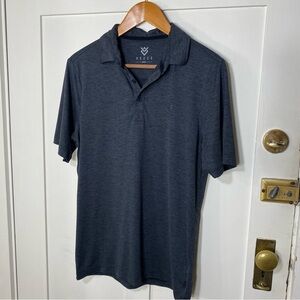 Veece Classic Casual Dark Gray Polo Short Sleeve Shirt S
